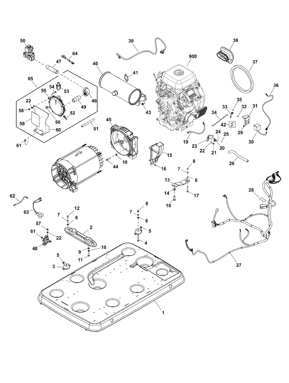 Main Unit Group Diagram and Parts List for 040488-00  Briggs and Stratton Generator